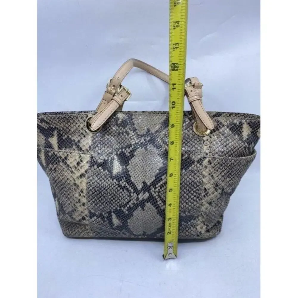 michael kors bag snake print beige black leather t